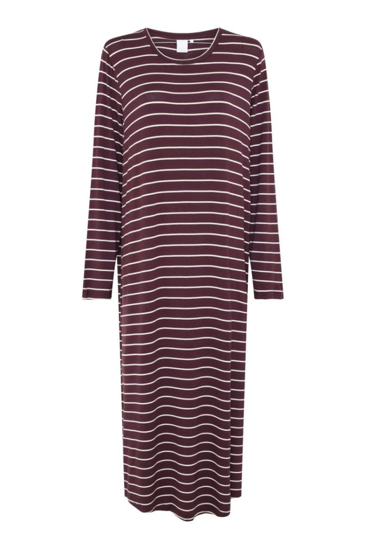 NICOLE LONGSLEEVE LONG DRESS 3046 FUDGE STRI