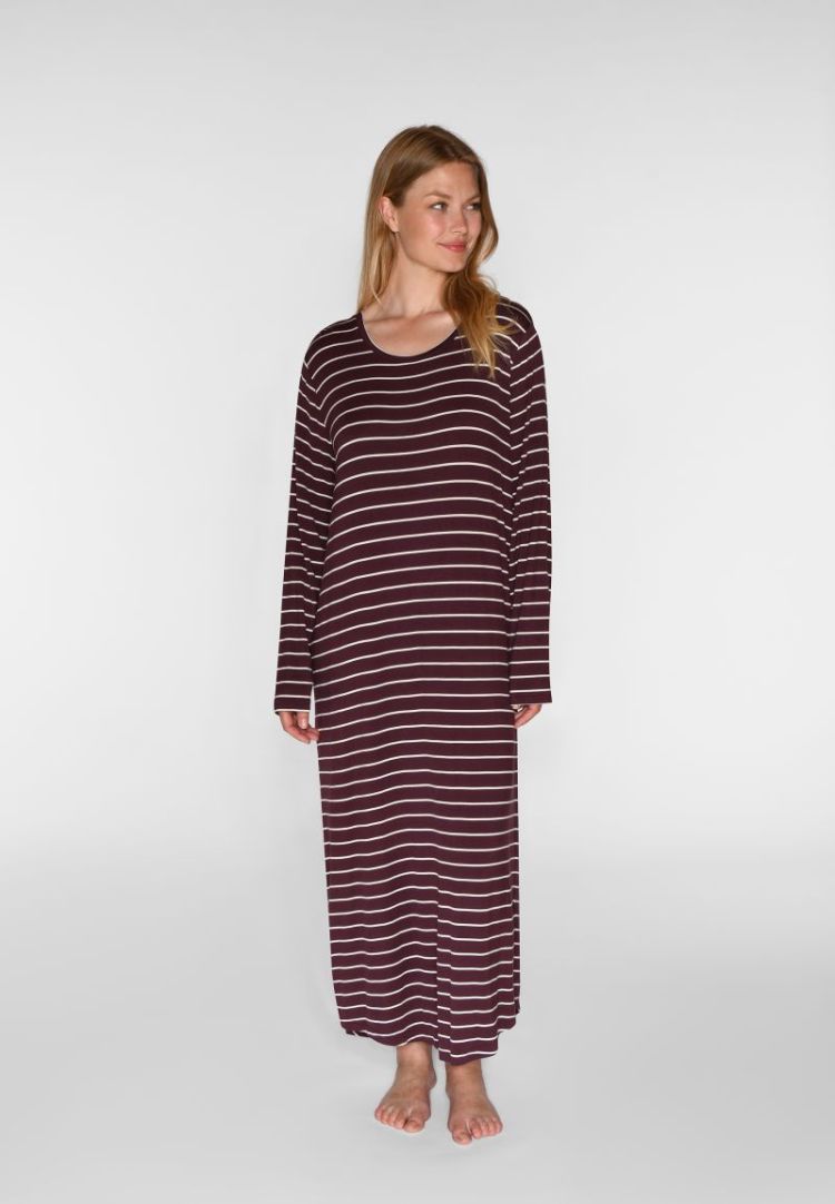 NICOLE LONGSLEEVE LONG DRESS 3046 FUDGE STRI