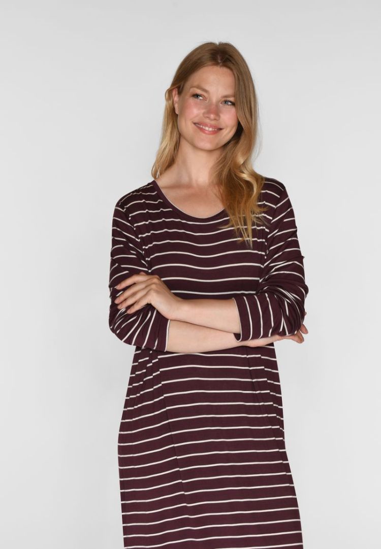 NICOLE LONGSLEEVE LONG DRESS 3046 FUDGE STRI