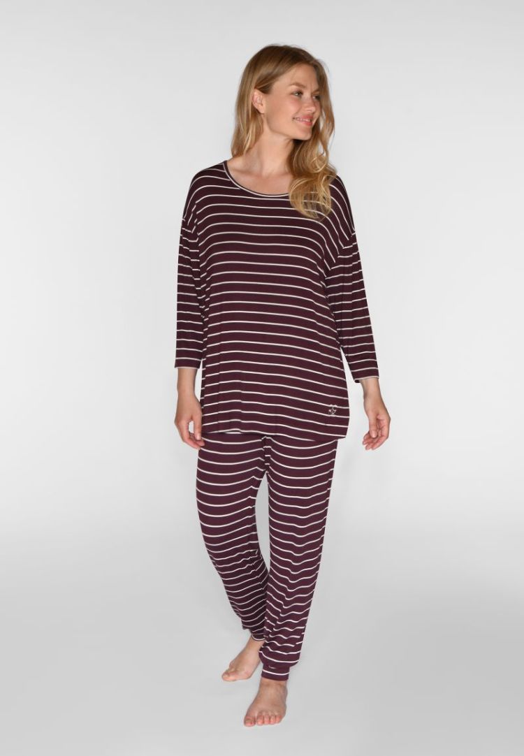 JANIS TSHIRT + JOHANNE PANTS 3046 FUDGE STRI